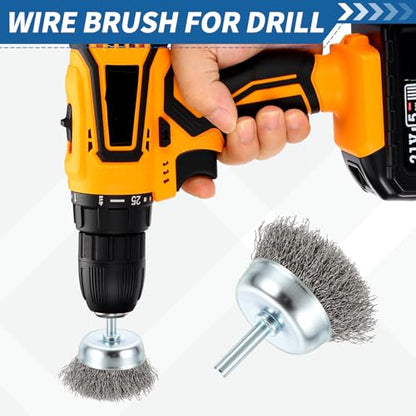 6Pack 2" Wire Brush for Drill with 1/4" Round Shank