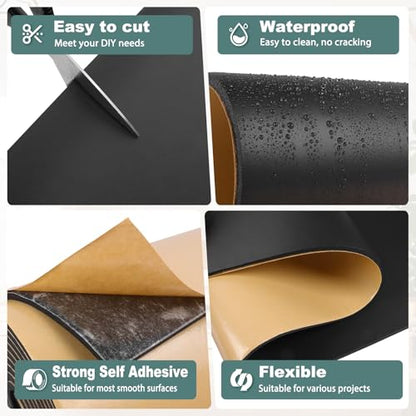 FONUNO Neoprene Foam Padding with Adhesive Closed Cell Foam, Black - color: Black, size: 12" Wide x 59" Long x 1/16" Thick