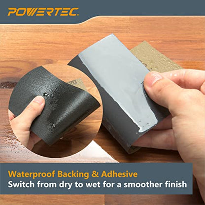 POWERTEC 471001 Wet Dry Sandpaper, Assorted Grit, 9" by 3.6", 36 PK, 4 of each400/600/800/1000/1200/1500/2000/2500/3000 - style: 36PK - 9 Assorted Grits