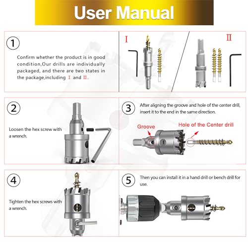 2Pcs 9/16 Inch TCT Carbide Hole Saw Set for Hard Metal - size: 14mm | 9/16''-2 Pack