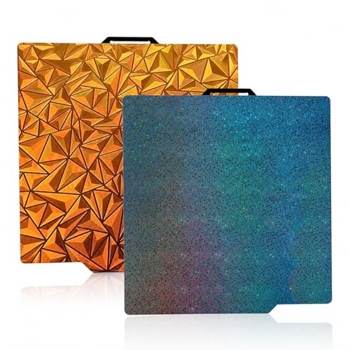Build Plate for Bambu Lab P1S P2S A1 P1P X1 X1C X1E - Double Sided Smooth PEI Spring Steel Sheet, Flexible 3D Printer Spring Steel Build Plate, 257x257mm,Chameleon PEO+Starry Pattern - color: Chameleon PEO+Starry