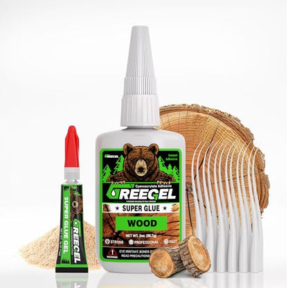 Wood CA Glue, Clear Super Glue for Woodworking & Repairs, 2 oz - size: 2 Ounce, style: Wood Super Glue