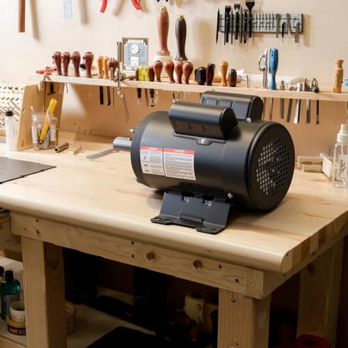 VEVOR 3 HP Electric Motor, 1750RPM Air Compressor Motor, CW/CCW Rotation, 1.125 inch Shaft Diameter, 2.75inch Shaft Length, 12N.m Torque, Single-Phase, TEFC Cooling, 230V, 184T Frame - size: 3P-2.75in Shaft Length