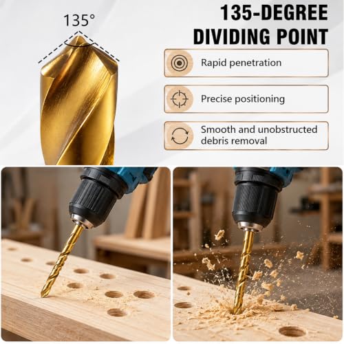 6Pack HSS Twist Drill Bit Set, 3mm-8mm