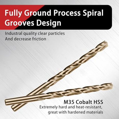 13Pcs 5/16" Cobalt Drill Bits M35 HSS Jobber Length - size: 13PCS-5/16" Cobalt Drill Bit
