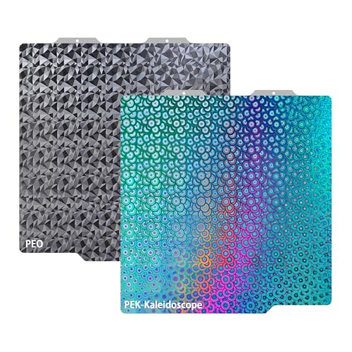 Build Plate for Bambu Lab A1 Mini 3D Printer: PEI Build Plate Carbon PET Diamond PEO PEY Plate 3D Printing Accessories Textured Smooth Sheet Bed 184x184mm (Smooth PEO+PEK-Kaleidoscope) - color: Smooth PEO+PEK-Kaleidoscope