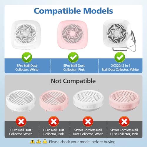 4 Pack Nail Dust Collector Replacement Filter for MelodySusie SPro/ XC320J
