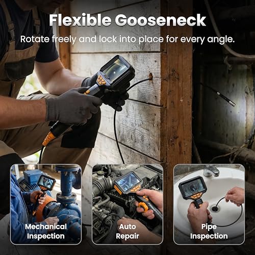 US23-MD62 Two-Way Articulating Borescope with Light, Industrial Endoscope Inspection Camera with 6.2mm Articulated Probe, Flexible Mechanic Snake Scope for Automotive Engine - 3.3FT - style: Articulating Borescope