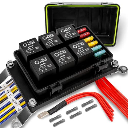 True MODS 12V Automotive Waterproof 5-Pin Prewired Relay Fuse Box Block Kit - style: Prewired Fuse/Relay Kit