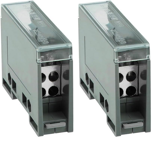 uxcell 1 in 4 Out DIN Rail Terminal Blocks 690V Connectors Distribution Block (Pack of 2) - size: 4 Outlets (Pack of 2)