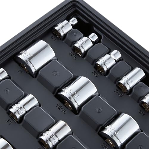 VEVOR Mechanics Tool Set, 256-Piece Mechanic Tool Kit, 1/4 in, 3/8 in, and 1/2 in Drive, SAE and Metric Socket Set, Wrenches, Screwdriver Bits, Accessories, and Storage Case, for Automotive Repair - size: 256-PCS
