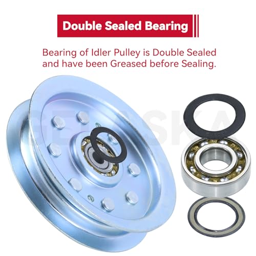 GELASKA 2 Pack 756-04129b Idler Pulley 4.25 for Cub Cadet 50 inch RZT 50 - color: A5 2x756-04129 White