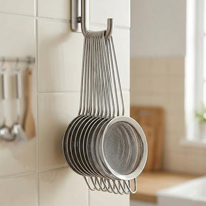 9 Pack Fine Mesh Strainer, OLULU Stainless Steel Cocktail Strainer Set with Handle for Tea, Coffee, Juice – Dishwasher Safe