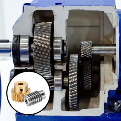 uxcell Worm Gear Set Right Rotation 20T 1 Module 20:1 Reduction Rate - size: Gear-6mm, Worm-5mm Bore, style: 1M-20T