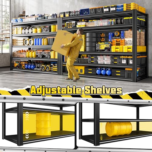 REIBII 48.2" W Garage Shelving, 3000LBS Heavy Duty Shelf for Basement Shed - size: 72.2"H x 24.2"D x 48.2"W