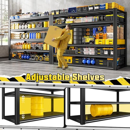REIBII 48.2" W Garage Shelving, 3000LBS Heavy Duty Shelf for Basement Shed - size: 72.2"H x 24.2"D x 48.2"W
