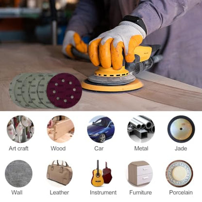 5 Inch 8 Holes Sanding Discs Hook and Loop, 30Pcs Wet Dry Sandpaper, 400 600 800 1000 1500 2000 Grit Sandpaper, Round High Grit Sand Paper for Orbital Sander - size: 400-2000 Grit