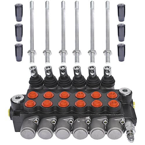 findmall 6 Spool Hydraulic Directional Control Valve 13GPM 3600PSI SAE Port - size: 13 GPM, style: 6 Spool