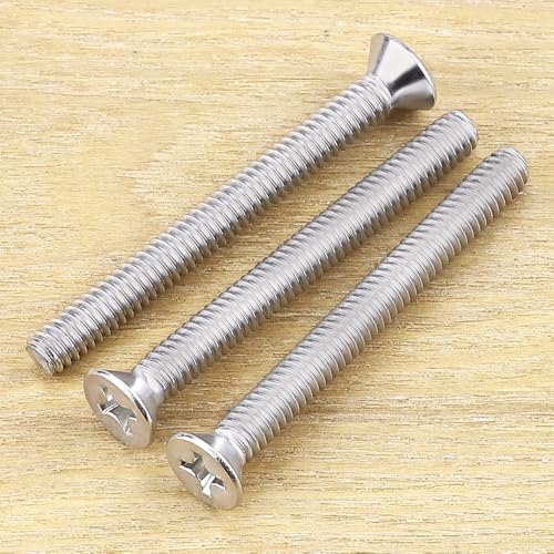 #6-32 x 1-1/2" Flat Countersunk Head Machine Screws, Phillips Drive, 304 Stainless Steel 18-8, Full Thread, Coarse Thread UNC, 50 PCS - size: #6-32 x 1-1/2"
