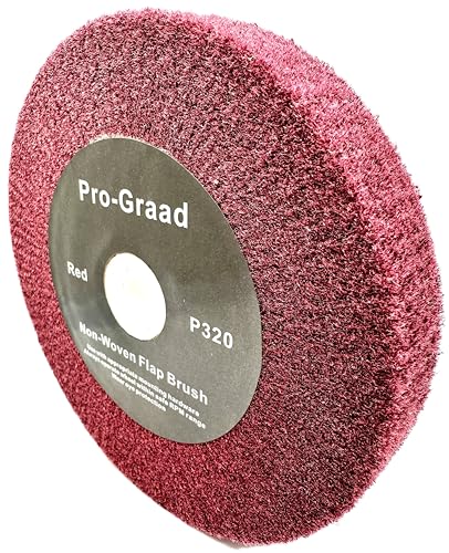Red Bench Grinder Finishing Flap Brush Wheel 6" x 1", P320 Grit - style: 6" x 1" x 1" Red