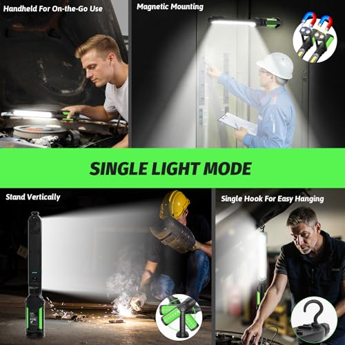Rechargeable Mechanic Light, 2-in-1 Magnetic Light Bar with Motion Sensor, 2400LM Underhood Work Lights for Mechanics, for Automotive Repair, Inspection, Garage, Emergency