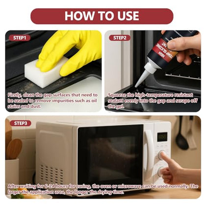 100ml Black Oven Heat Resistant Glue, Fixes Cracks - size: 100ml