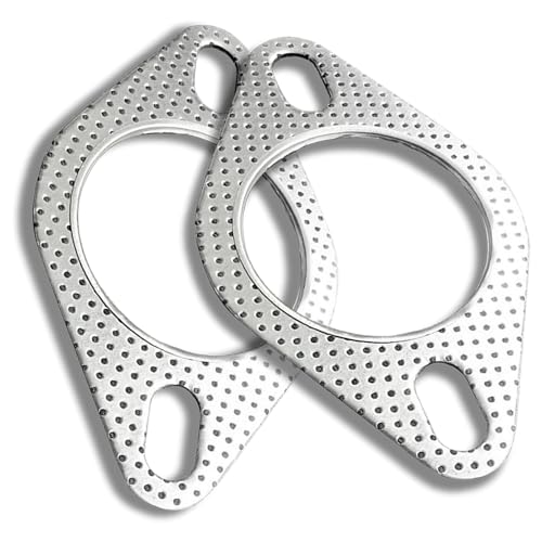 2 Pcs Car Exhaust Gasket,Reinforced High Temperature Gasket Exhaust Flange Gasket Car Accessories,.Exhaust Gasket,Catalytic Converter Gasket,Exhaust Flange Gasket (2.5In) - size: 2.5In