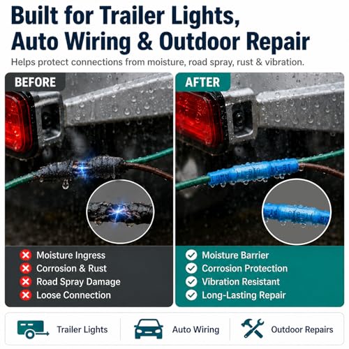 300PCS Heat Shrink Butt Wire Connectors, 22-10 AWG Insulated Waterproof Wire Electrical Connector kit，Wire Crimp Terminals Butt Splices for Marine Automotive Boat Truck Repair