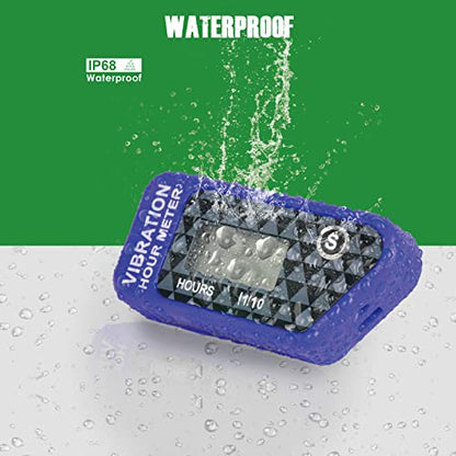 YOOREAL Vibration Hour Meter,Maintenance Hours Waterproof IP68 - color: Blue