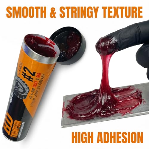 HD Thompson Red N Tacky Grease 4.4 lb Tub — NLGI 2 Lithium Complex EP2 High Temperature Red Grease, Bulk Container for Wheel Bearing, Chassis, Trailer Axle & Heavy Equipment