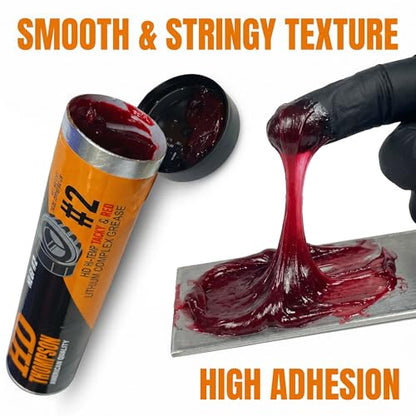 HD Thompson Red N Tacky Grease 4.4 lb Tub — NLGI 2 Lithium Complex EP2 High Temperature Red Grease, Bulk Container for Wheel Bearing, Chassis, Trailer Axle & Heavy Equipment