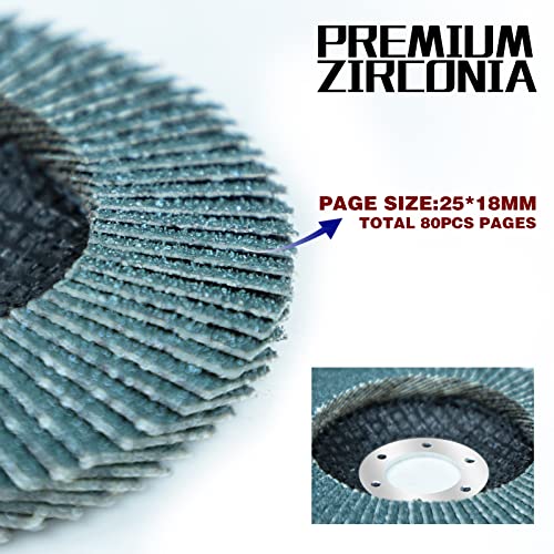Sali 100 Pack Zirconia Flap Disc 120 Grit 4.5" x 7/8-Inch Sanding Disc Bevel Type #29 Premium and Industrial Grade Angle Grinder Grinding Wheel High Performance Edge Grinding - style: Grit120
