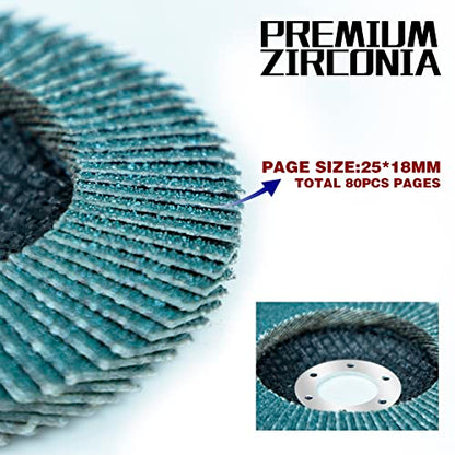 Sali 100 Pack Zirconia Flap Disc 120 Grit 4.5" x 7/8-Inch Sanding Disc Bevel Type #29 Premium and Industrial Grade Angle Grinder Grinding Wheel High Performance Edge Grinding - style: Grit120