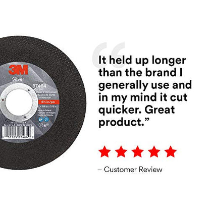 3M Silver Cut-Off Wheel, 87464, 60+, T1, 4.5 in x 0.04 in x 7/8 in - size: 4.5 in x .040 in x 7/8 in, style: T1