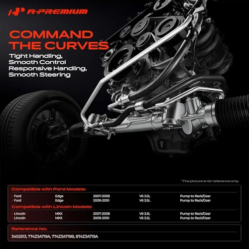 A-Premium Power Steering Pressure Hose Line Assembly, Pump to Gear/Rack