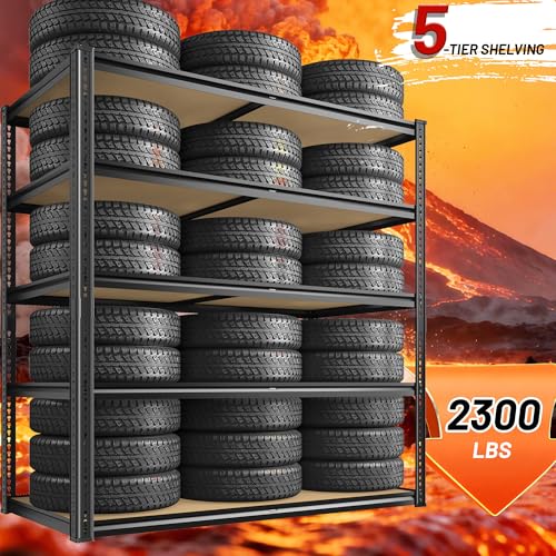 ROOMFAVE 40" W Garage Shelving 2300LBS Storage Shelves,5 Tier - size: 72.2" H x 40" W x 20" D