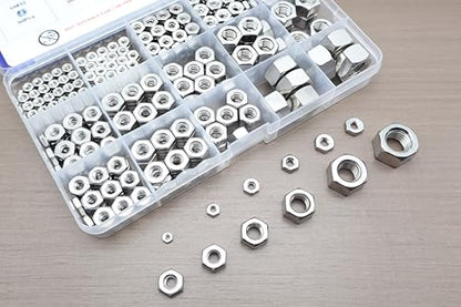420 Pack SAE Hex Nuts Kit, 304 Stainless Steel Hex Nut Kit - size: SAE Kit---420Pcs
