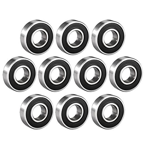 uxcell 6001-2RS Ball Bearing 12mm x 28mm x 8mm Double Sealed 180101 Deep Groove Bearings High Carbon Steel Z1 (Pack of 10) - size: 12mmx28mmx8mm