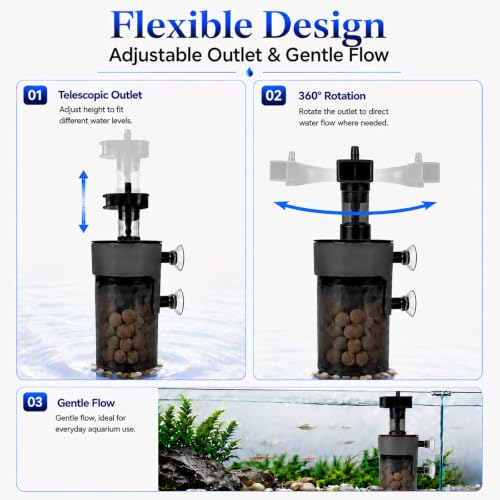 Air-Driven Aquarium Filter with Ceramic Balls, Small - size: Small