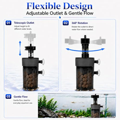 Air-Driven Aquarium Filter with Ceramic Balls, Small - size: Small