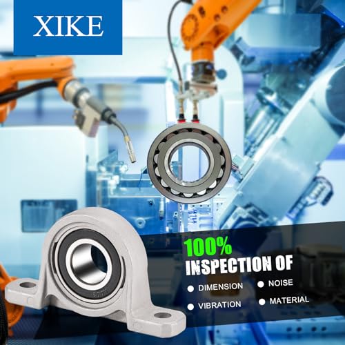 XIKE 4 Pcs KP003 Mounted Pillow Block Bearings Bore 17mm/0.66inch. - size: KP003 Bore 17 mm