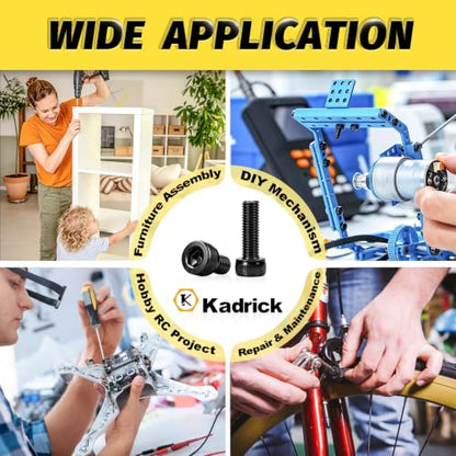 KADRICK 220PCS M3 x 20mm Hex Socket Head Cap Screws, M3-0.5 Fully Threaded - size: M3x20MM 220PCS