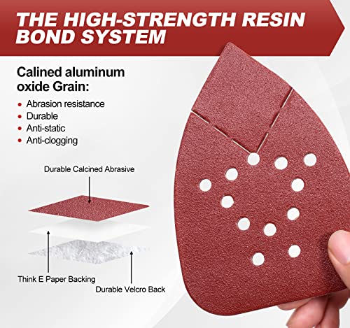 S SATC Mouse Sander Sandpaper 50PCS Mouse Sanding Pads 12 Holes Hook and Loop Sandpaper 220 Grit Detail Palm Sand Paper - style: 50 PCS 12 Hole 220 Grit