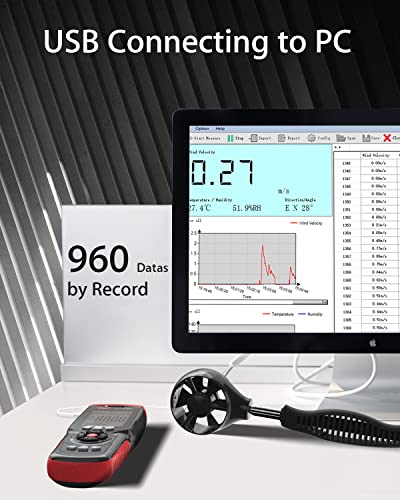 Wintact Digital Anemometer CFM/CMM, Wind Speed Meter