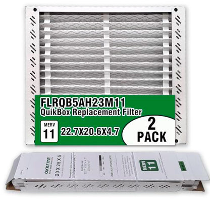 MERV 11 Pleat Air Filter Compatible with Trane FLRQB5AH23M11 QuikBox, 22.7"x20.7"x4.7", 2-Pack