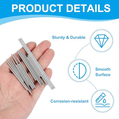 PATIKIL Round Metal Rod 2mm x 38mm, 30 Pcs Carbon Steel Round Shaft Rod Smooth Solid Shaft Bar Stock for Crafts Lathes Miniature Axle RC Airplane Car Model