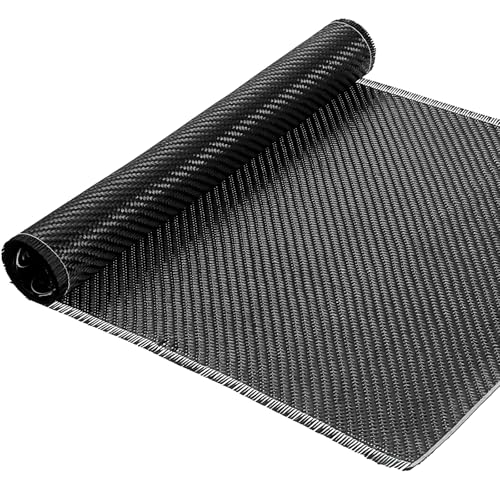 10ft x 12 Inch Carbon Fiber Fabric, 3K 220g 2x2 Twill Weave Cloth for Structural Reinforcement on Cars, Boats, Concrete Walls and DIY Repair, Black (1 Roll)