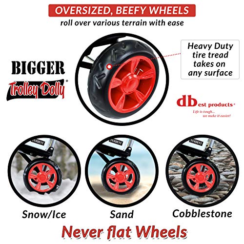 dbest products Bigger Trolley Dolly, Red Pin Dot Shopping Grocery Foldable Cart - color: Red Pin Dot