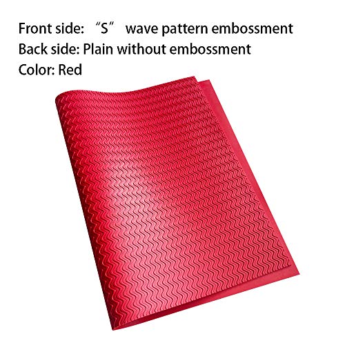 Unikstep, Rubber Sheet, 21.5"x14.5", Thick 0.08", for Shoe Sole Heel Repair, Furniture Pad, Vibration Reduce, DIY Gasket Seal Pad, Floor Anti Slip Cushion (Red Color S Pattern) - color: Red Color "S" Pattern