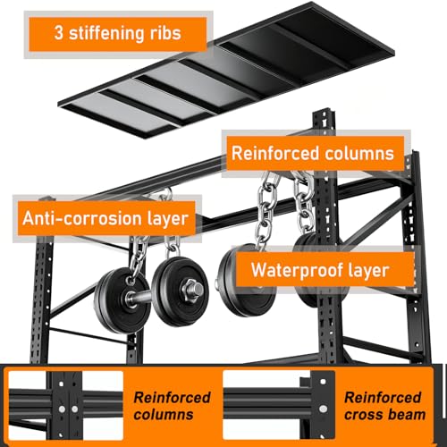 Heavy Duty Garage Shelving 73" H 3000LBS Load Capacity - size: 73"H*31"W*13.8"D